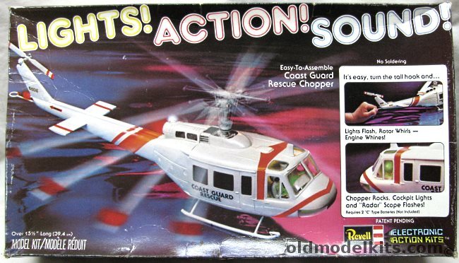 Revell 1/32 Coast Guard UH-1 Huey Rescue Chopper Lights! Action! Sound!, H801 plastic model kit